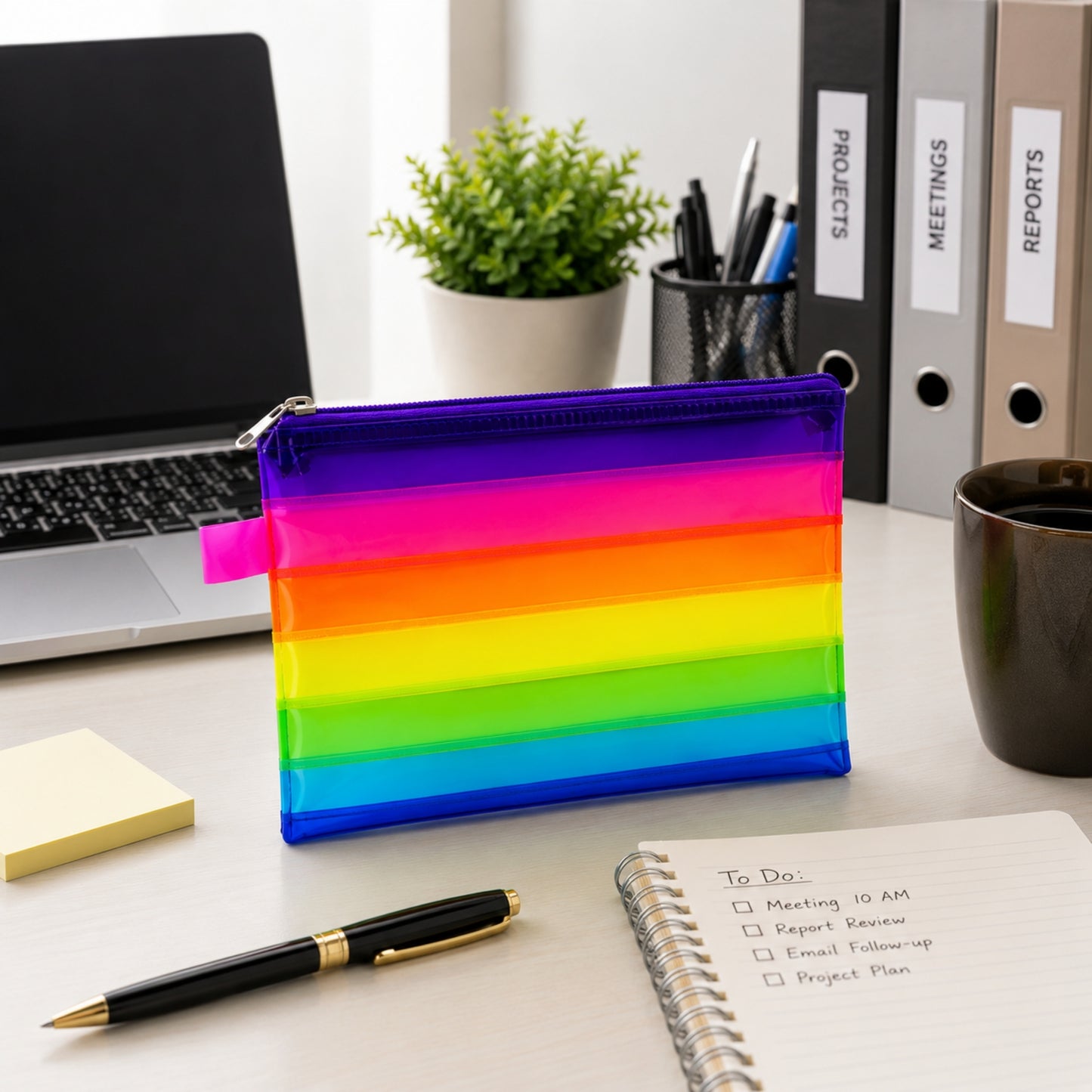 Pack of 12 A5 Rainbow Coloured Rainbow Pencil Cases