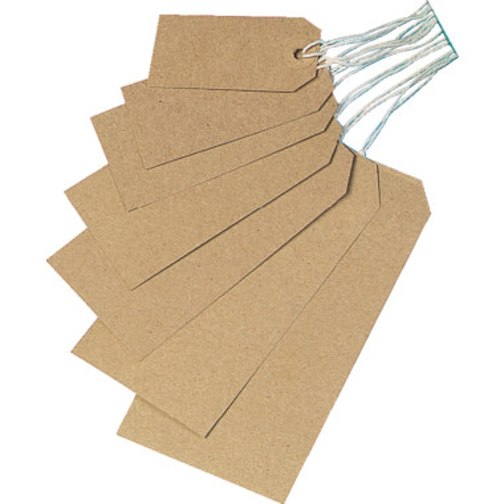 Box of 1000 Brown Buff Strung Tags 134mm x 67mm