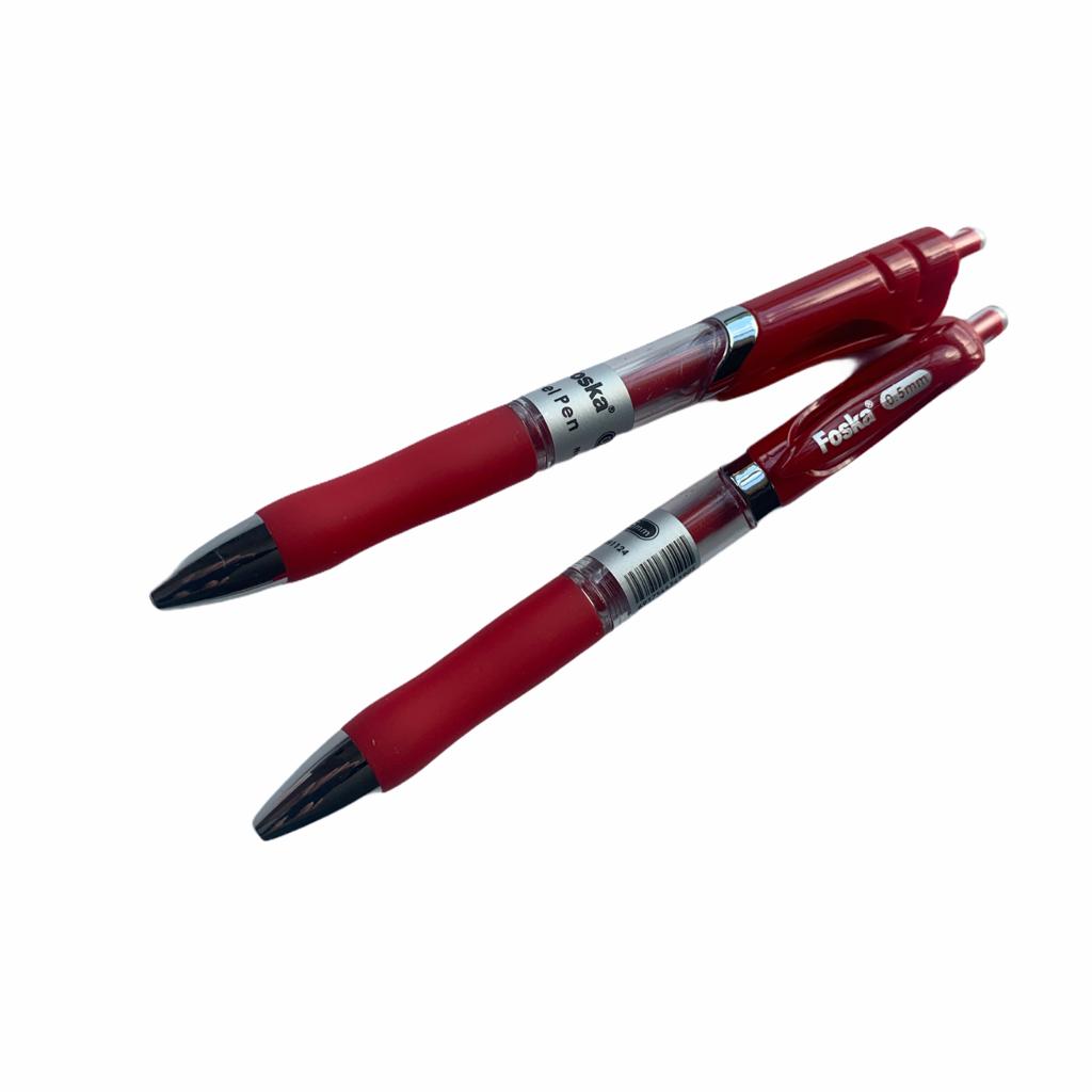 Pack of 12 Red Soft Grip Retractable Ballpoint Gel Pens