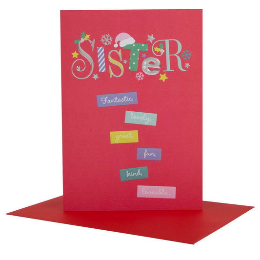 Christmas Card To Sister 'Fun Kind And Loveable' 