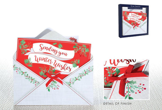 Pack of 5 Handcrafted Christmas Message Design Cards