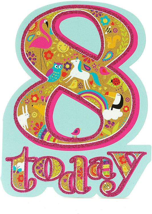 8th Birthday Card For Girls age 8 for her