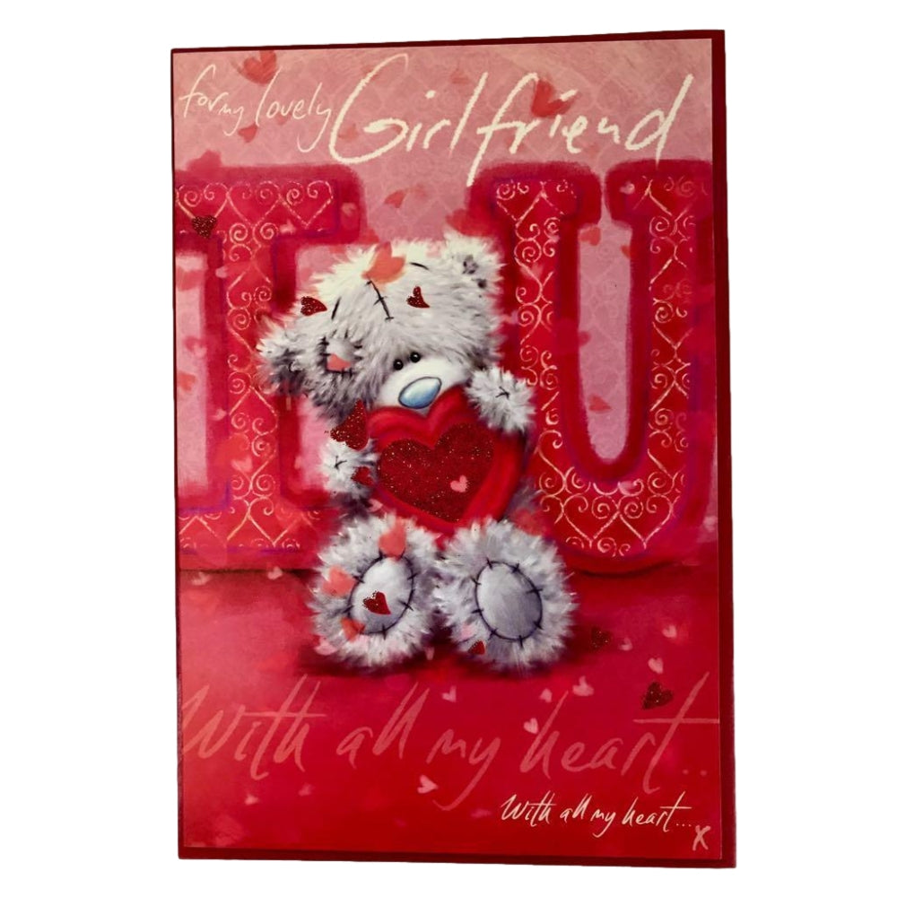 Girlfriend Softy Drawn Me to You bear Valentines Day Card