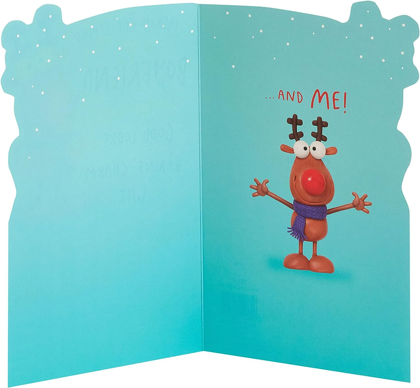 Funny Reindeer Design Boyfriend Christmas Card