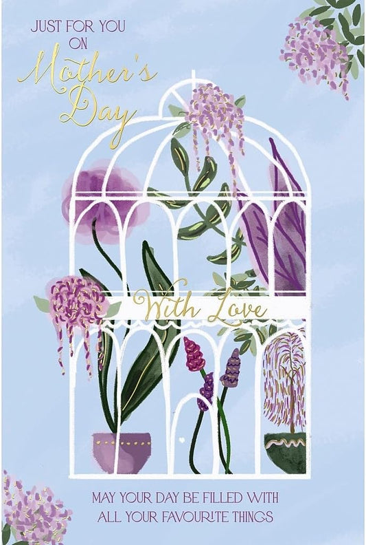 Floral Birdcage Design Mother's Day Card