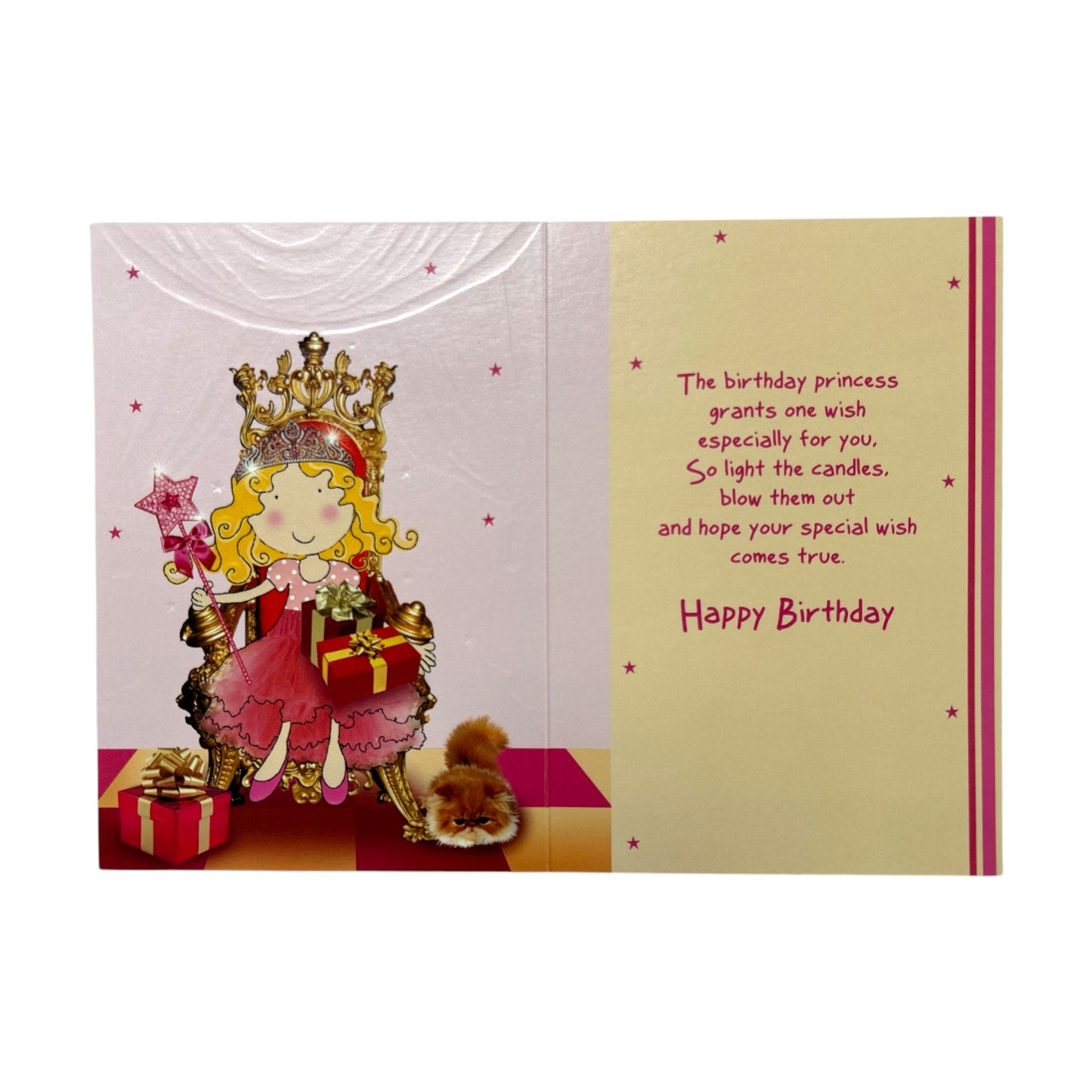 Age 4 Female Juvenile Princess Design Birthday Card