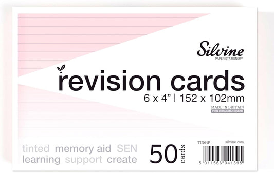 Pack of 1000 6x4" SEN Pink Lined Dyslexia Record Cards