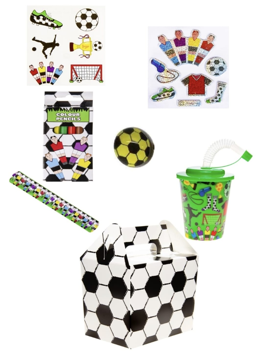 Pack of 20 Pre Filled Football Theme Kids Party Favour Boxes – Gift Boxes with Reusable Cup & Themed Toys