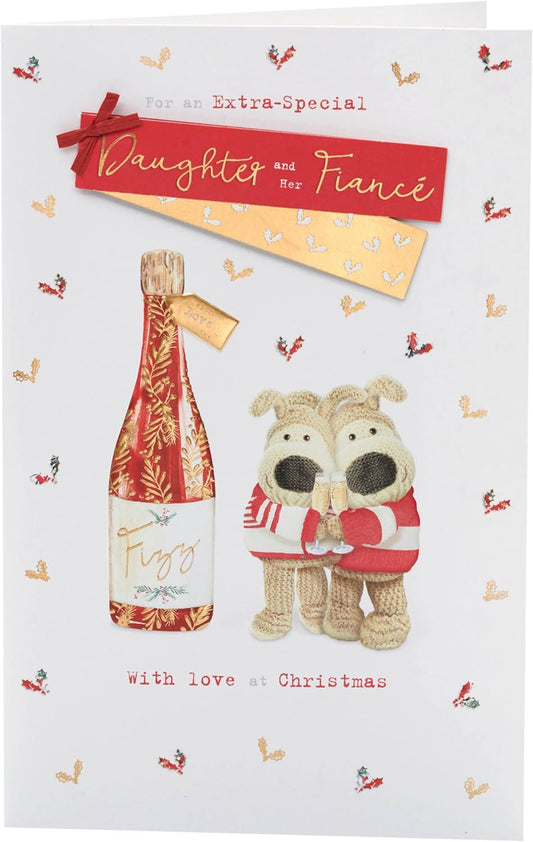 Daughter & Fiance Embellished Christmas Card Cute Boofle