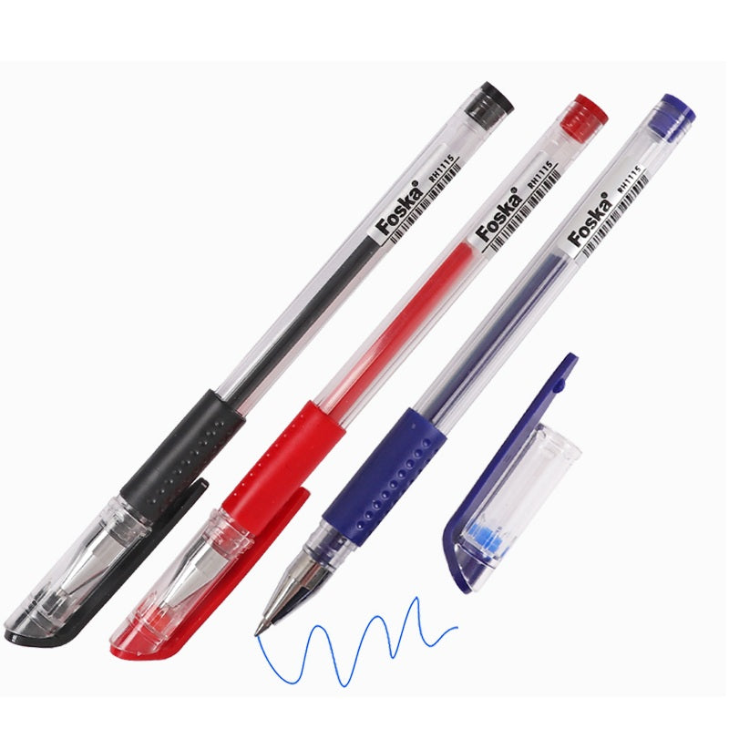 Pack of 12 Rubber Grip Red Gel Pens 0.5mm– Shop Inc