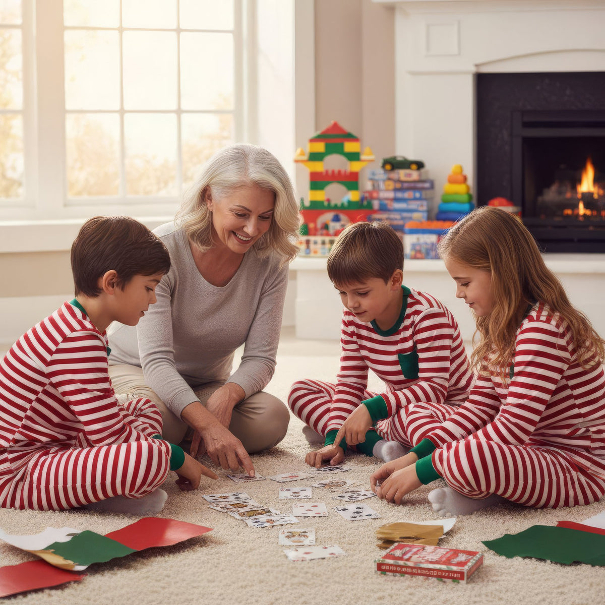 Pack of 12 Plastic Coated Christmas Playing Cards (9cm x 6cm) - Family Game Nights, Parties & Xmas Stocking Fillers