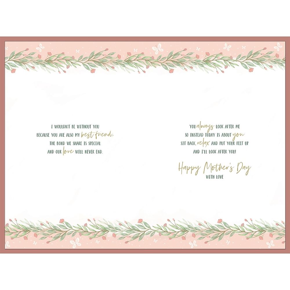 Lovely Mother Floral Wreath Design with Sentimental Message Mother's Day Card