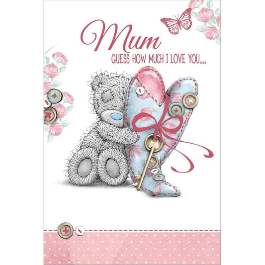 Mum Pop Up Bear Holding Heart Design Mother's Day Card