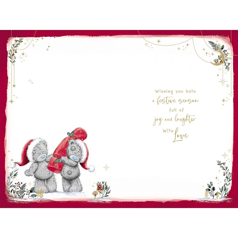 Bears Pulling Cracker Brother And Your Partner Christmas Card