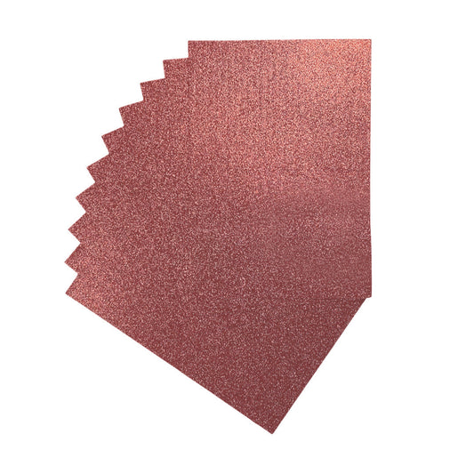 Pack of 50 A4 Rose Gold Glitter EVA Foam Sheets