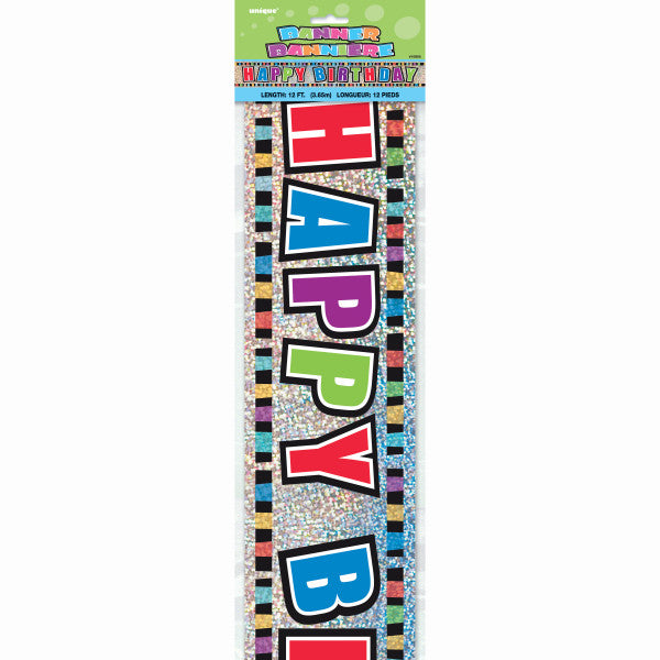 12ft Colors Happy Birthday Prism Banner