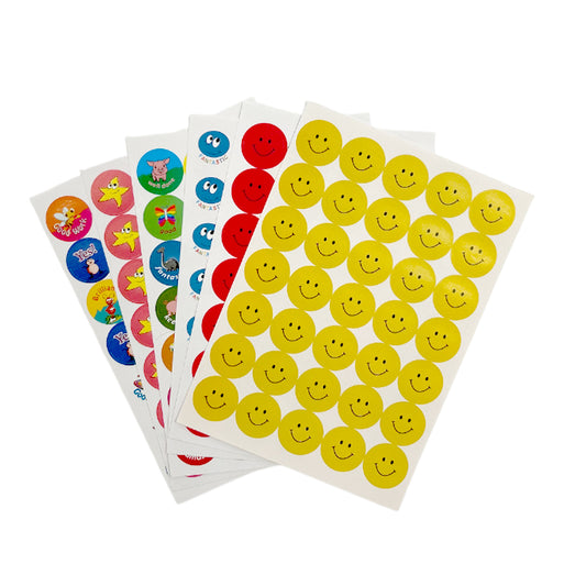 Pack of 2520 Motivational Assorted Merit Award Face 24mm Self-Adhesive Labels