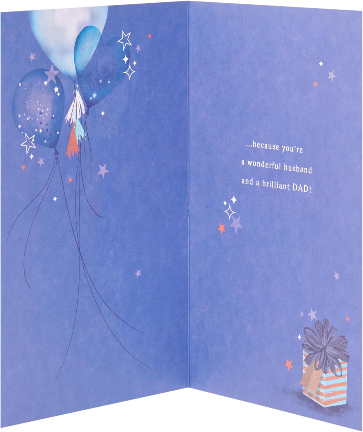 Heart Balloons and Present Design Husband Father's Day Card