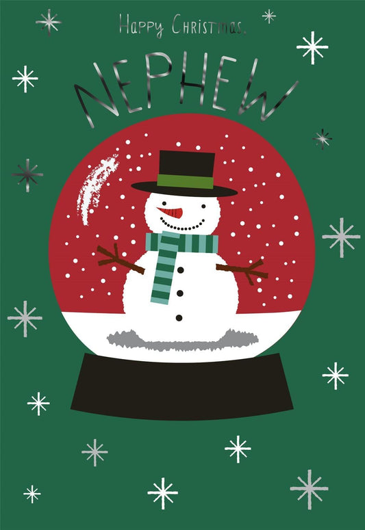Snowman in Snow Globe Nephew Christmas Card