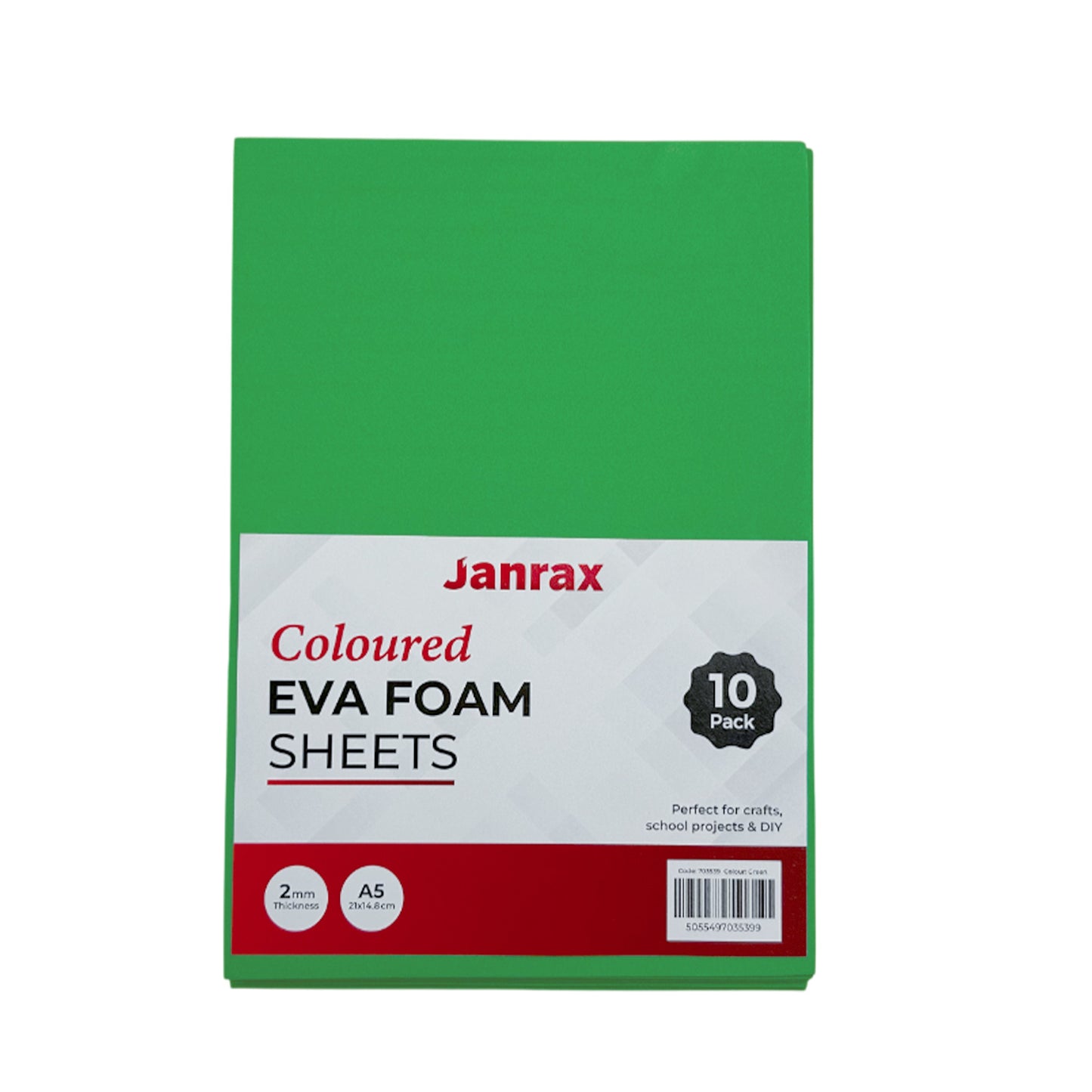 Pack of 50 A5 Green Coloured EVA Foam Sheets