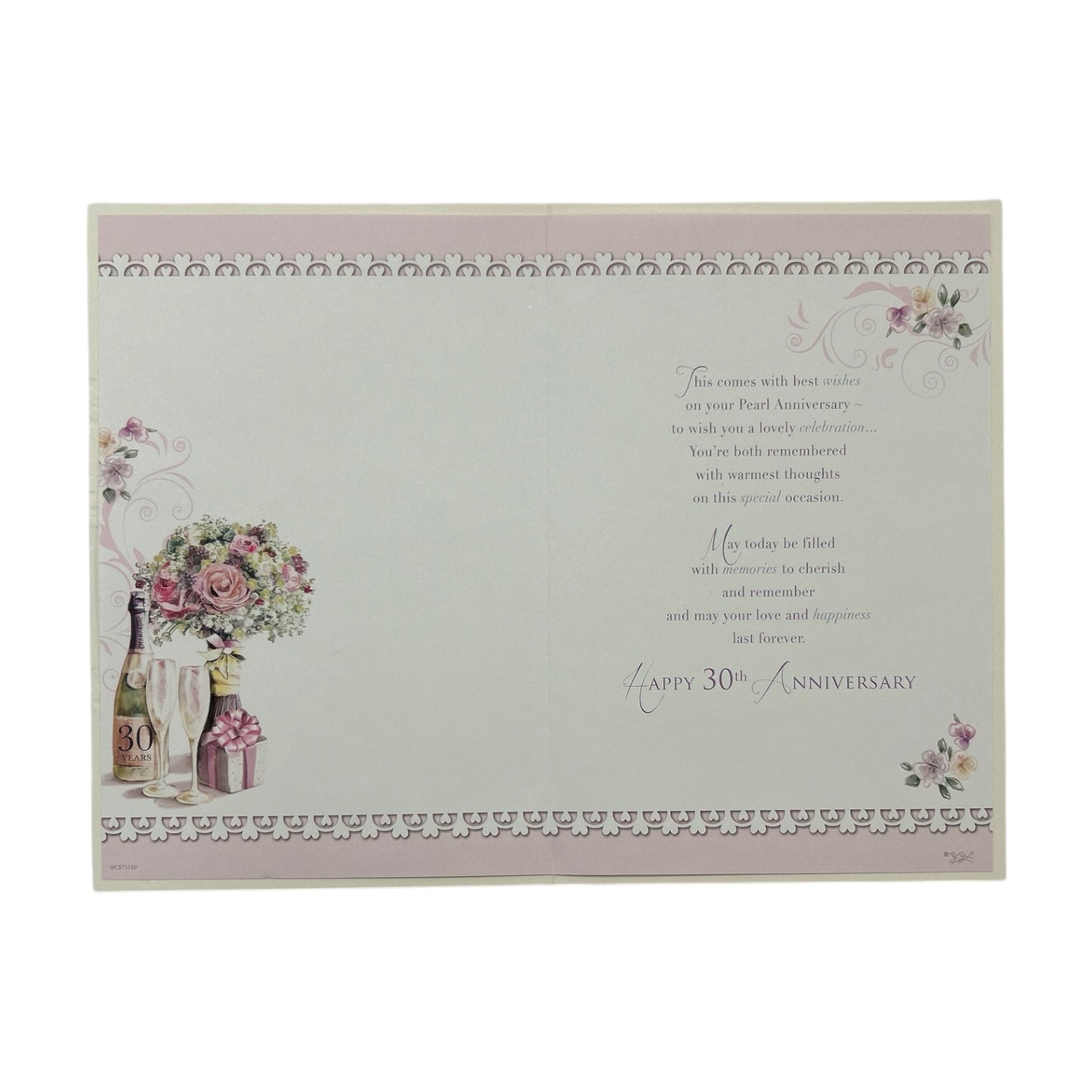 Wonderful Pearl Anniversary Traditional Celebrity Style Congratulations Card