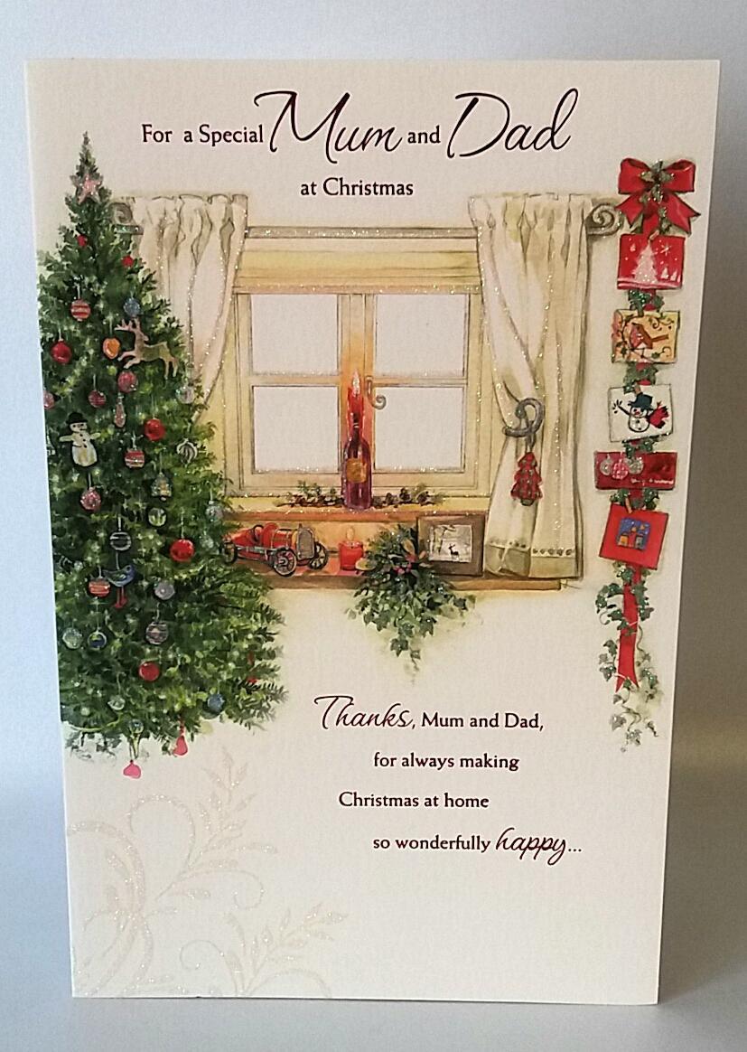 Mum And Dad Decorative Home Design Christmas Card 