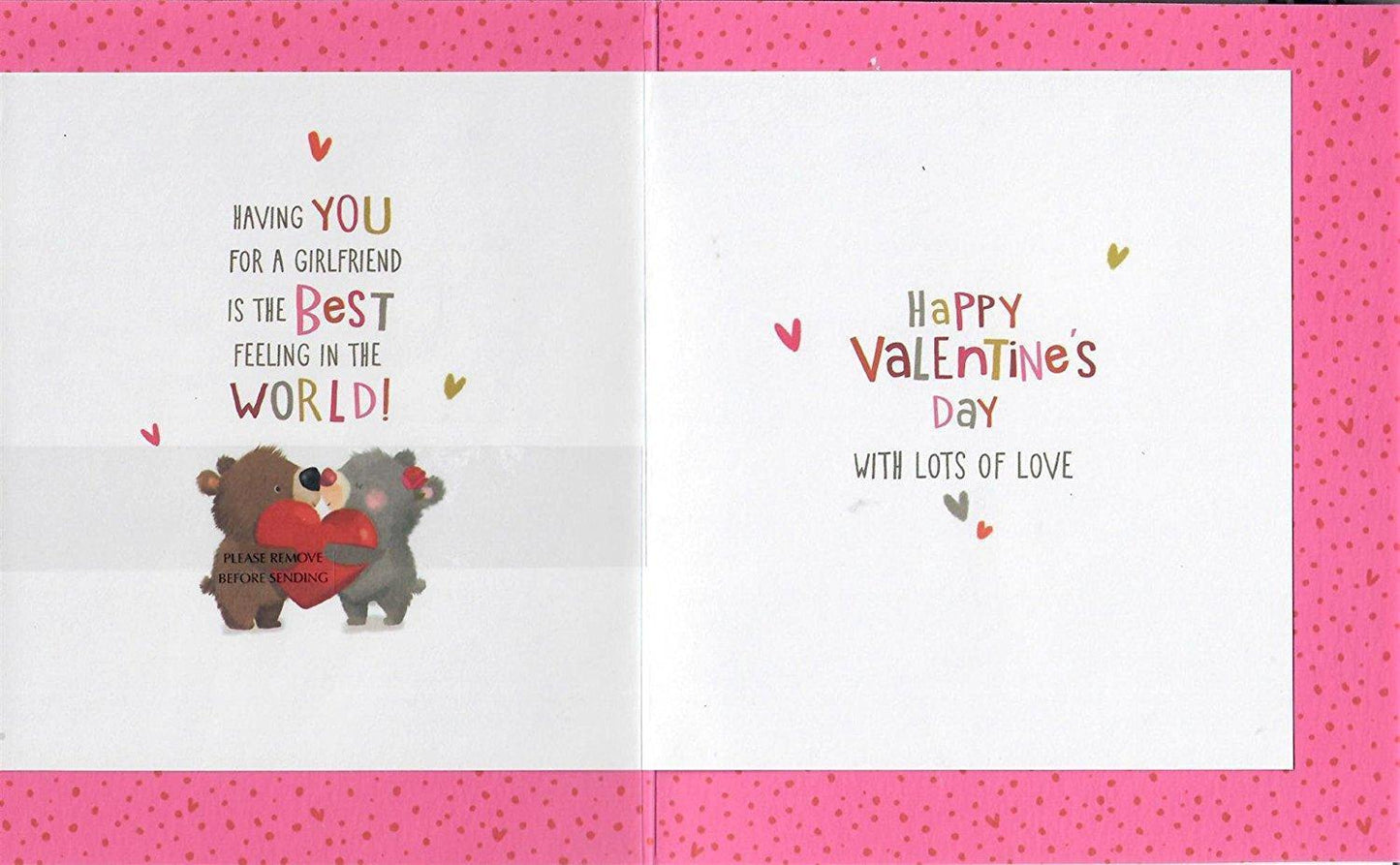 For My Girlfriend Kissing Bears Design Valentine's Day Card