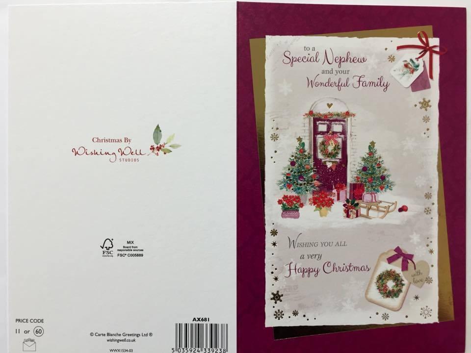 Traditional Nephew and Family Christmas Card
