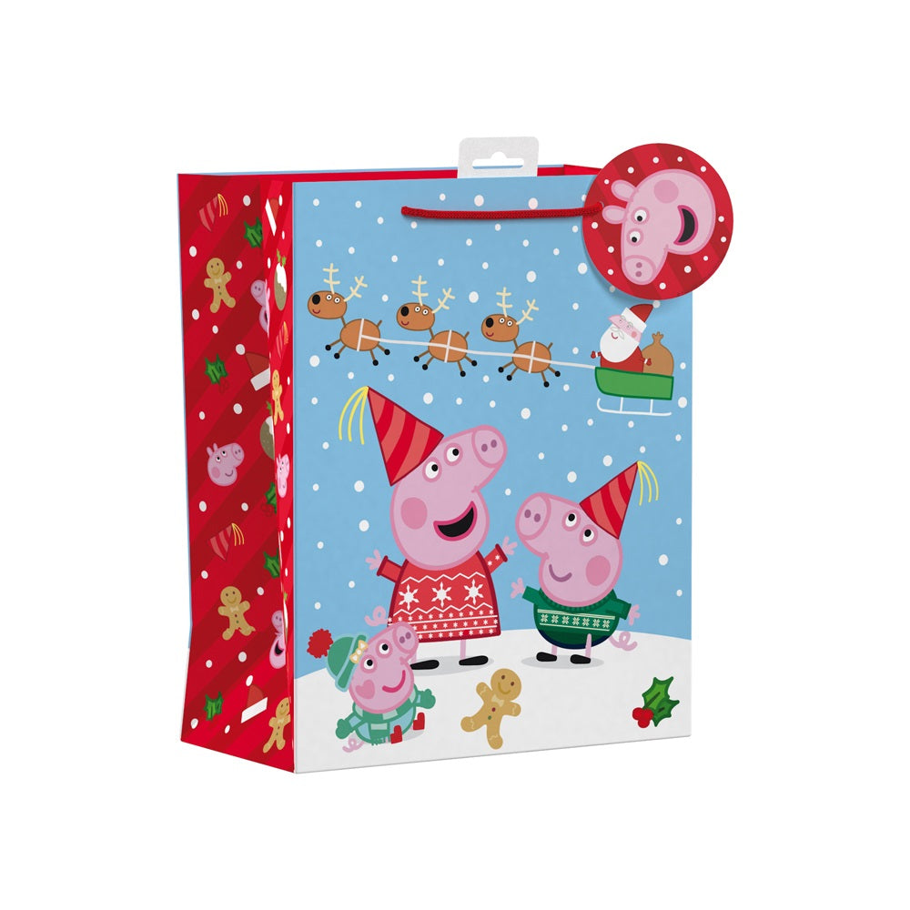 Pack of 6 Peppa Pig Large Christmas Gift Bags