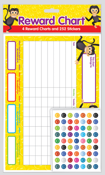 Pack of 4 Reward Chart with 252 Stickers