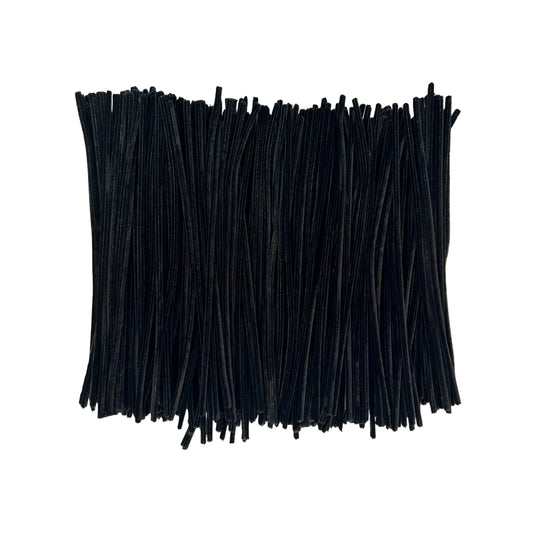 Pack of 250 Black Coloured Pipe Cleaners 30cm x 6mm Craft Chenille Stems