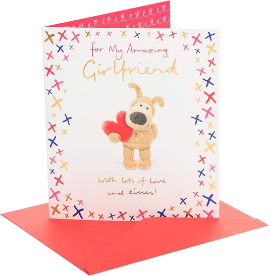 Boofle Holding Large Heart Girlfriend Valentine's Day Card