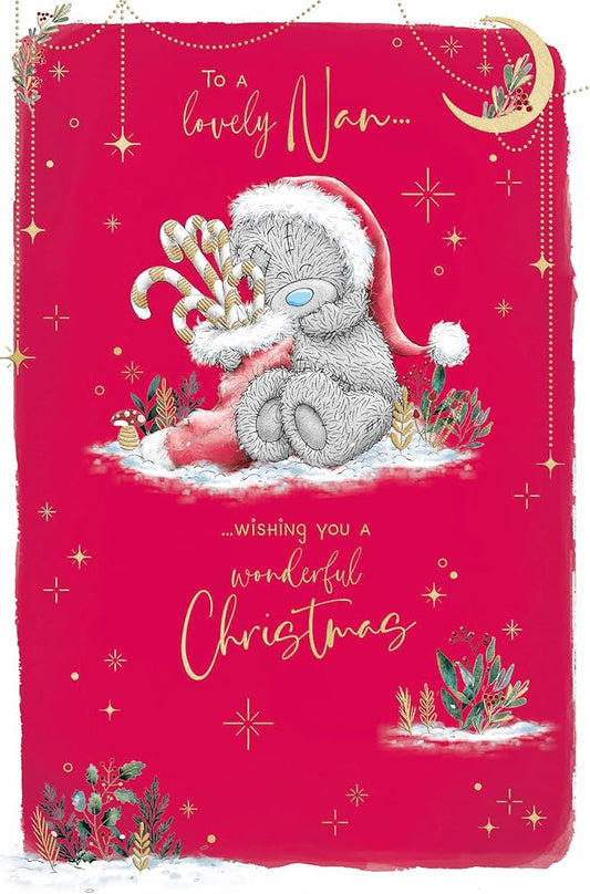 Bear And Candy Canes Nan Christmas Card
