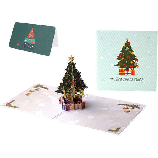 Classic Xmas Tree Holiday Elegance 3D Pop Up Christmas Card