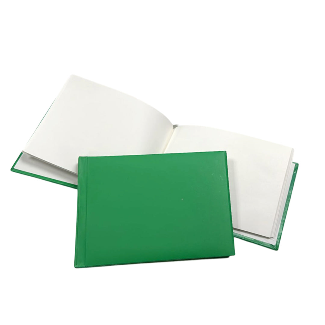 Pack of 60 Plain Cover 100 Pages Green Autograph Books – School Leavers Signature, End of Term Memory Book