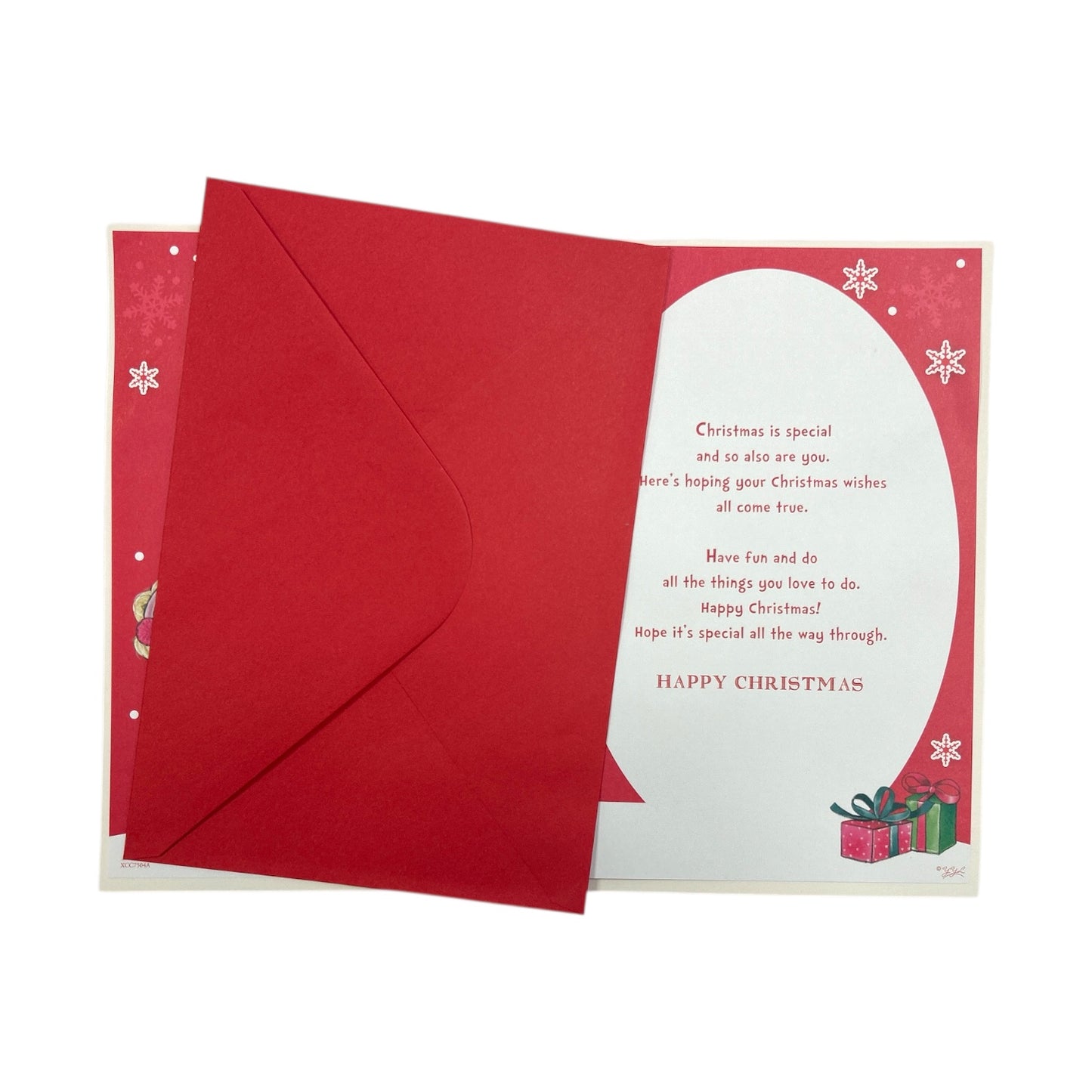 Especially For You Santa Pup & Snowflakes Christmas Card With Badge