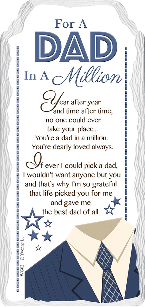 For A Dad In a Million Sentimental Handcrafted Ceramic Plaque