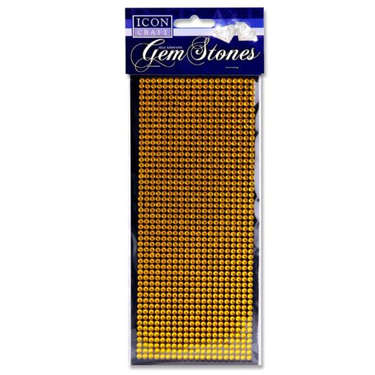 Pack of 1000 Self Adhesive Gold Gem Stones by Icon Craft