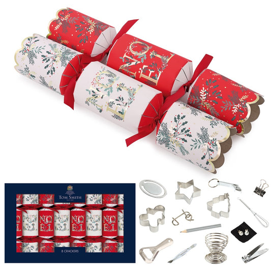Pack of 8 14" Red Deluxe Christmas Dinner Crackers