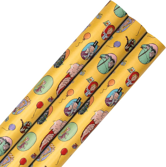 Roald Dahl & Quentin Blake Character 6M Wrapping Paper Multipack 3 x 2M Rolls
