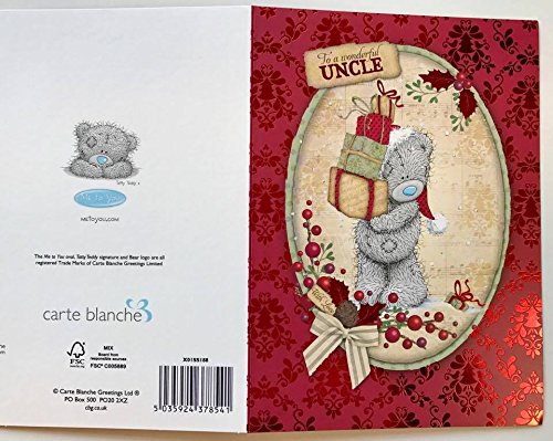 Wonderful Uncle Me to You Tatty Teddy Holding Gifts Christmas Card