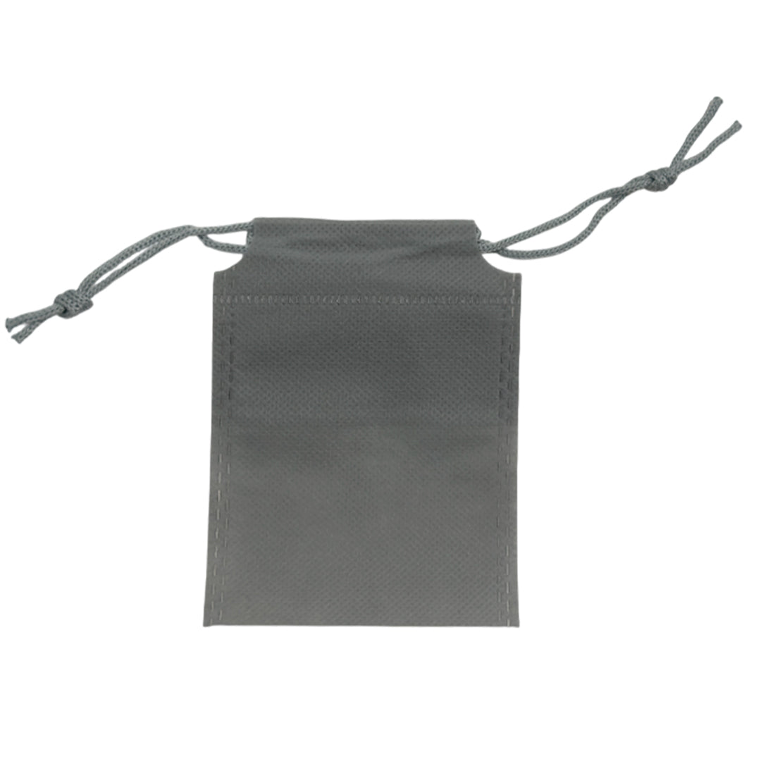 Pack of 100 Grey Coloured 12x9cm Non-Woven Drawstring Bags