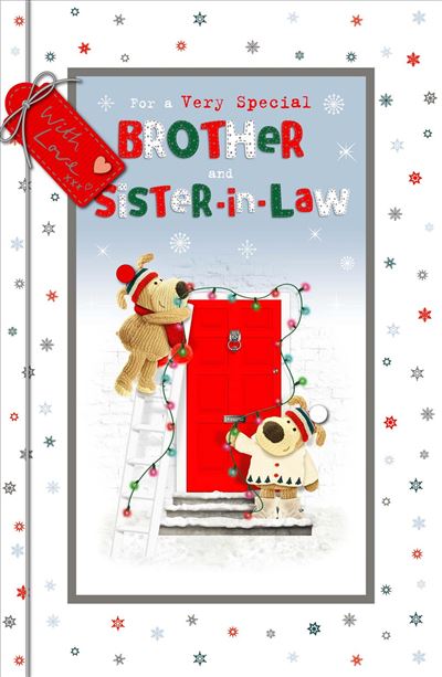 Brother And Sister In Law Boofle Decorating Door Design Christmas Card 