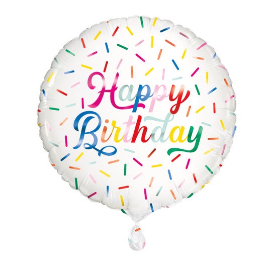 Birthday Sprinkle Happy Birthday Round 18" Foil Balloon