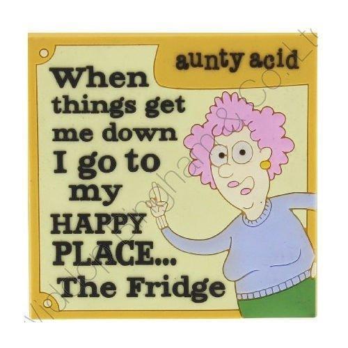 Aunty Acid Rubber Fridge Magnet When Things Get Me Down {DNL EBAY}