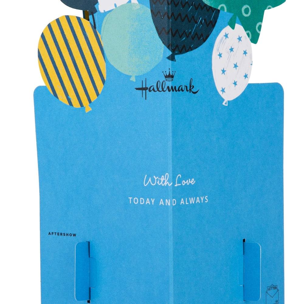 3D Pop-Up Star Balloons Design Son Birthday Card
