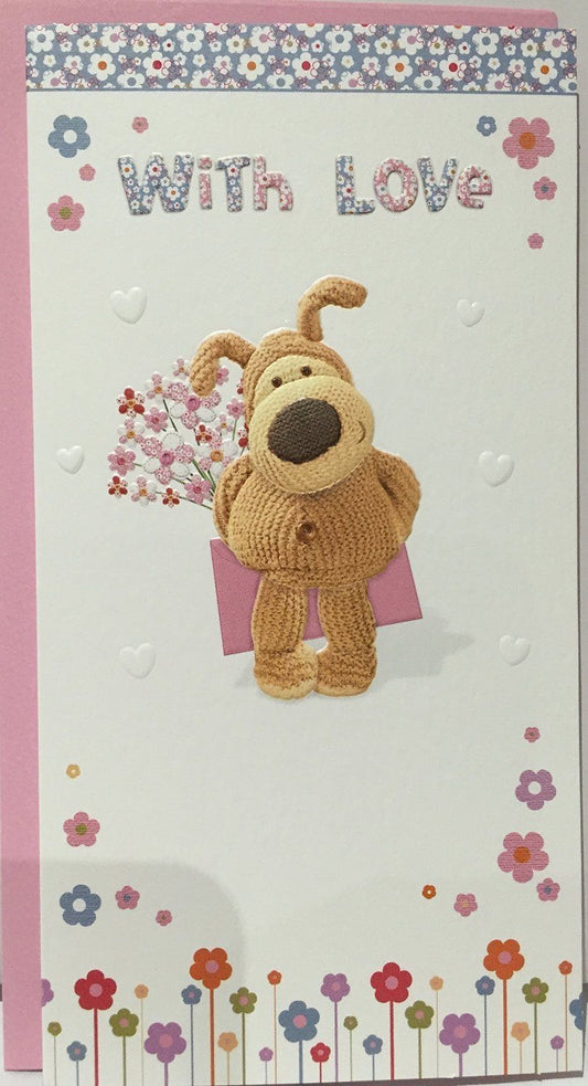 With Love Boofle With Flowers & Envelope Design Mother's Day Card