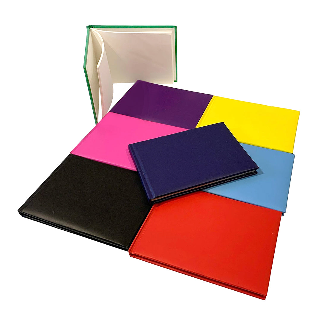 Pack of 24 Plain Cover 100 Pages Black Autograph Books – School Leavers Signature, End of Term Memory Book