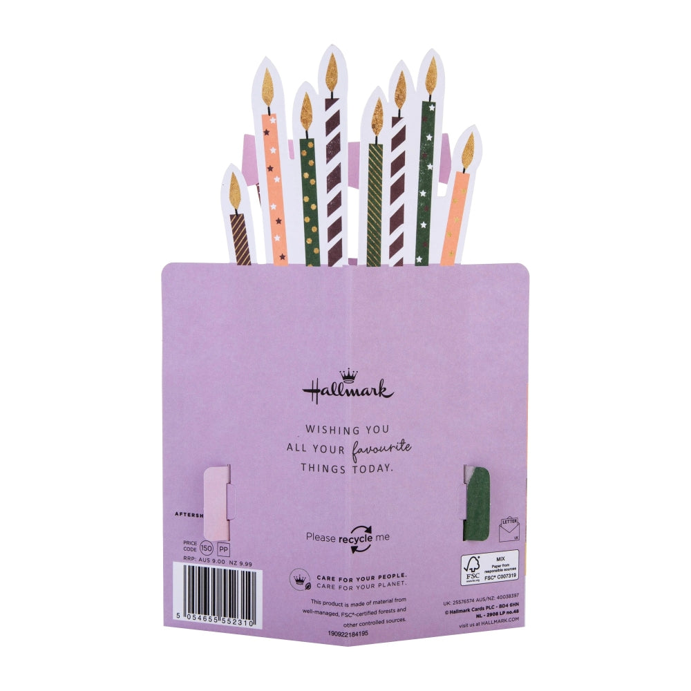  3D Pop Up Tiered Cake & Candles Design Birthday Card