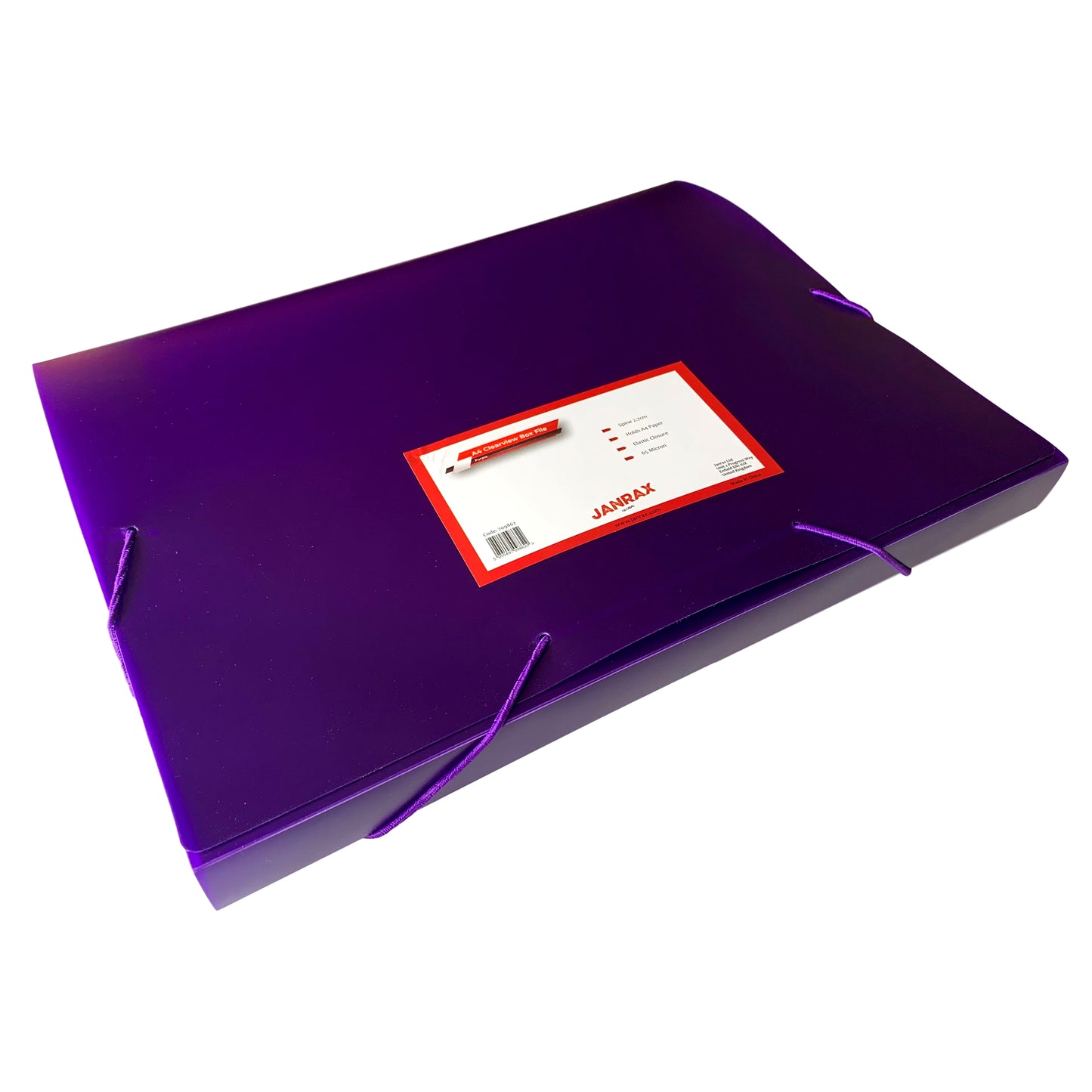 Pack of 60 A4 Clearview Purple Box File with Elastic Closure